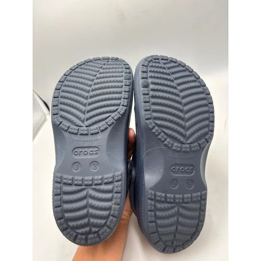 Crocs Baya Lined Navy‎ Blue Comfort Clogs Shoes Size J2